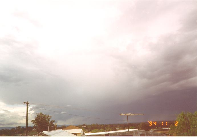 raincascade precipitation_cascade : Schofields, NSW   2 November 1994