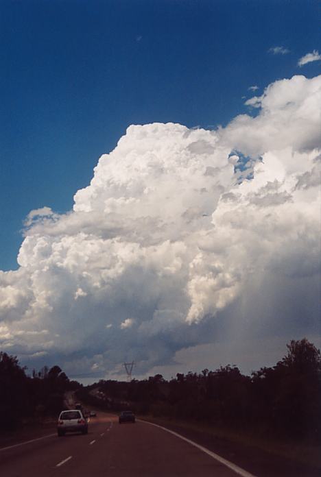 thunderstorm cumulonimbus_calvus : F3 Freeway near Wyee, NSW   8 February 2002